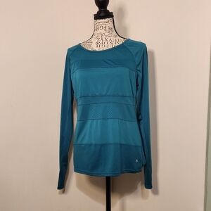 Teal Long Sleeve Women's Athletic Top